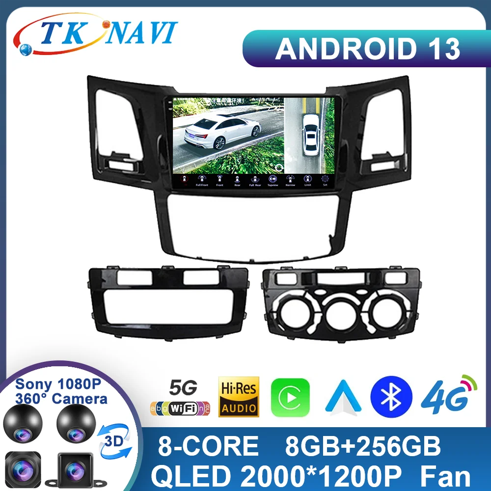 

Android 13 For Toyota Fortuner Hilux MT 2007 2008 2012 2014 2015 Car Radio Multimedia Video Player GPS Navigation DSP Carplay 2K