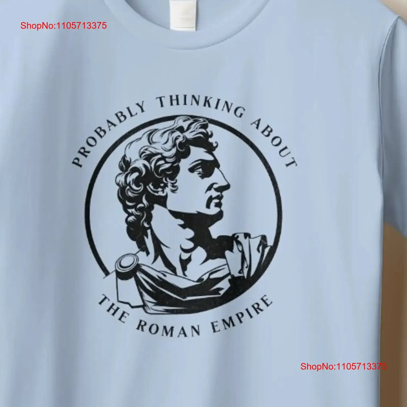 Probably Thinking About the Roman Empire T Shirt Statue Dark Academia Funny History Teacher ancient rome vintage Washed