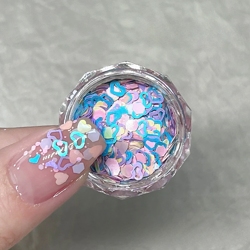 1Pc Mixed Shapes Sparkle Nail Glitter Sequins Polish Star Heart Hexagon Nail Glitter 3D Decals For Nail Shining Decorations