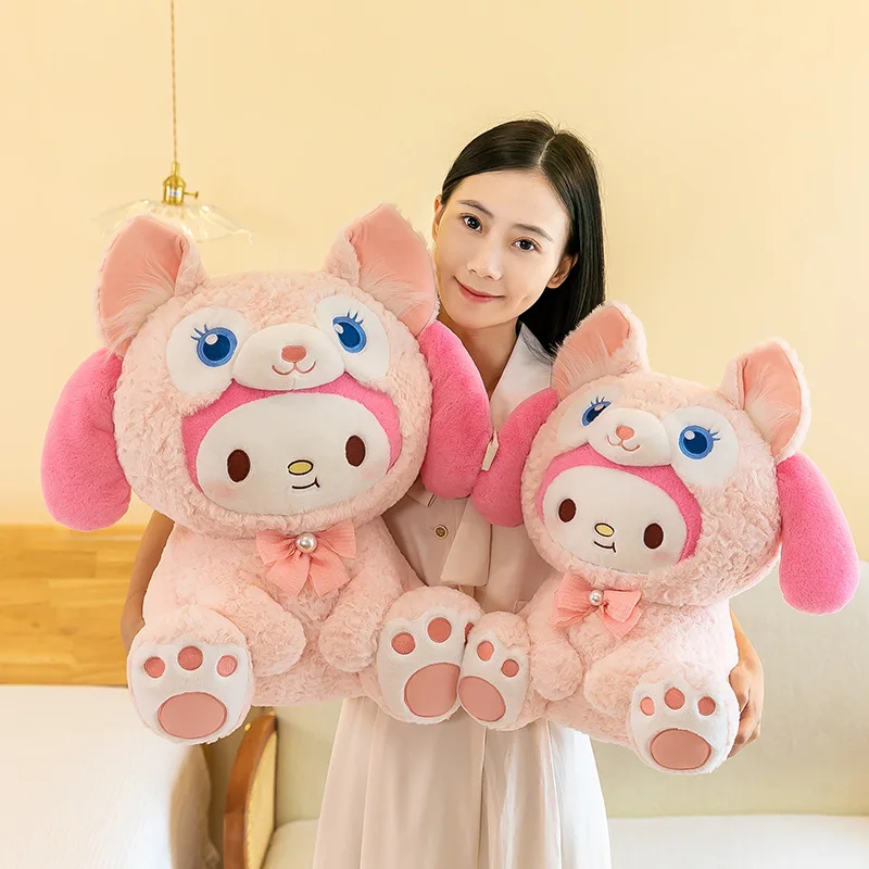 Sanrio 35cm My Melody Cutie Plushie Melody Turned Lina Bell Doll Sofa Cushion Decor Cute Gift Girls Christmas Home Decoration