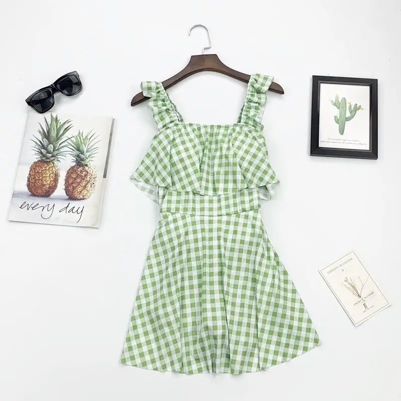 التستر المرأة منقوشة عالية الخصر جميل سليم ملابس السباحة ثوب السباحة شعبية Mujer ملابس الشاطئ صيف 2021 قطعة واحدة تصميم بسيط #2