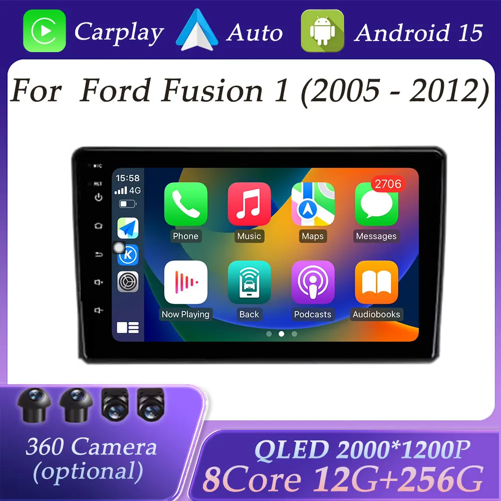 Carplay Car Radio Video Audio Multimedia Player for Ford Fusion 1 2005 - 2012 Split Screen GPS Navigation DSP Stereo HD Screen