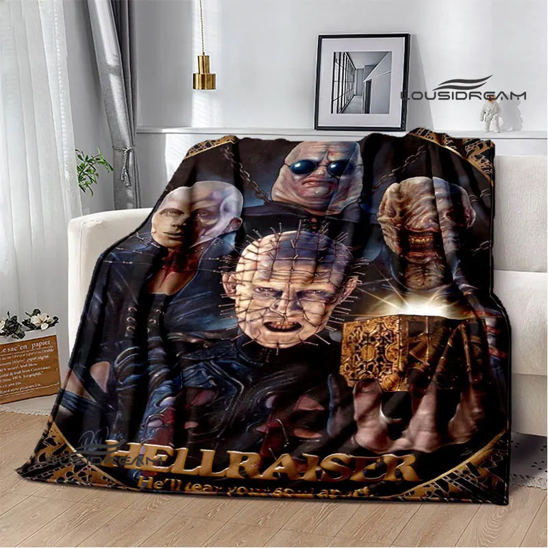 hellraiser horror print blanket picnic blanket thin blanket flannel soft and comfortable home travel bed blanket birthday gift