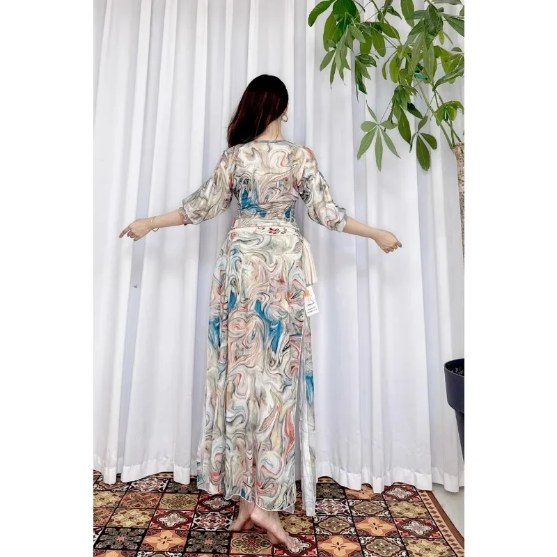 

Customized Swegal Belly Dance Costumes Practice Dress Printed Mesh Robe Three Piece Set Oriental Dance Clothing Aliexpress India