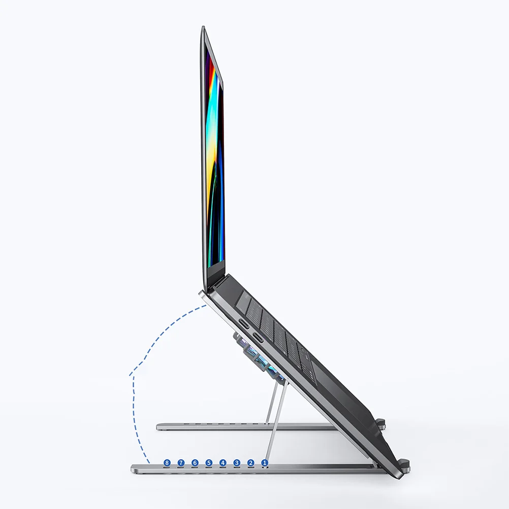 وسادة تبريد للكمبيوتر المحمول، حامل كمبيوتر محمول قابل للتعديل، مبرد ألعاب مع مروحة USB مزدوجة تبديد للاستخدام الطويل #2