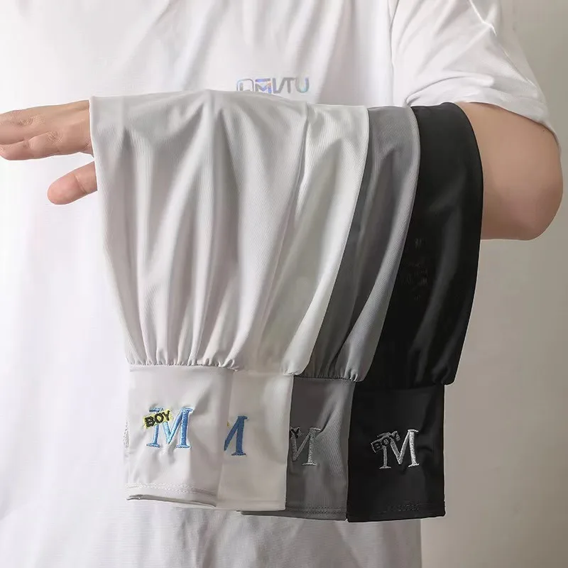 

Мужские охлаждающие рукава-накладки с УФ-защитой, свободного кроя, из ледяного шелка, дышащие, для лета, вождения, активного отдыха, нескользящие, легкие