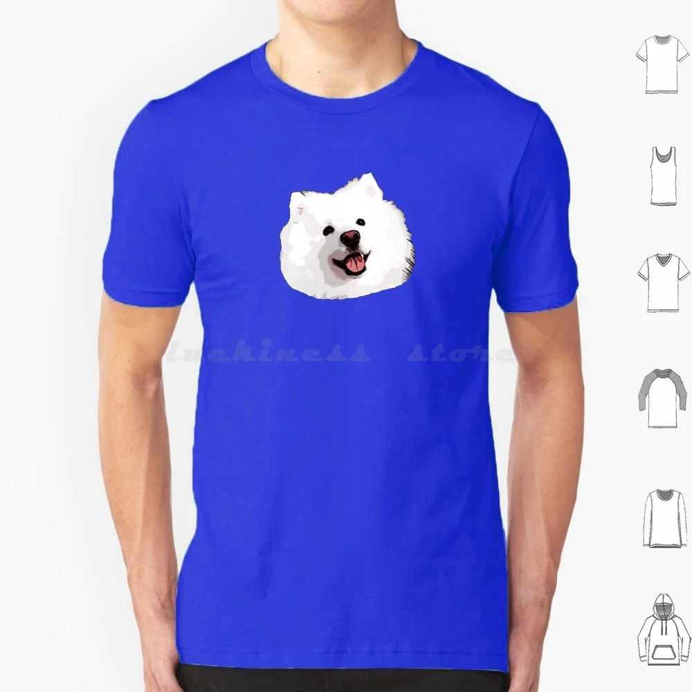 Smiling Samoyed Dog Sticker T Shirt 6xl Cotton Cool Tee Samoyed Dog Cute Dogs Doggo Puppy Fluffy Adorable Animals Chibi Husky