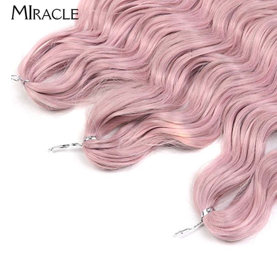 MIRACLE Crochet Hair Extensions Water Wave trecce di capelli sintetici sciolti onda profonda intrecciare i capelli Twist Ombre capelli biondi finti