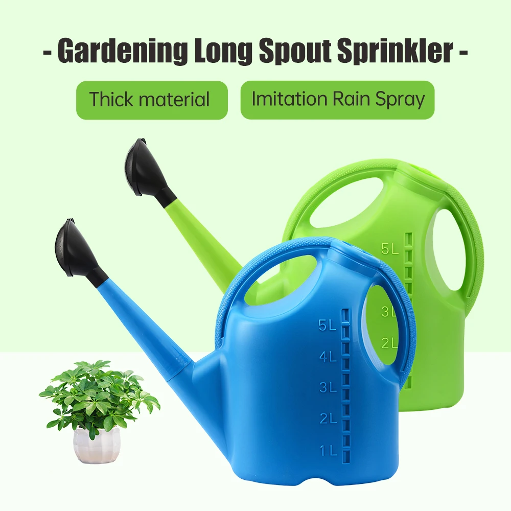 Large Capacity 5L Watering Can Long Spout Portable Manual Irrigation Small Spray Bottle Thickening Plant Watering Pot