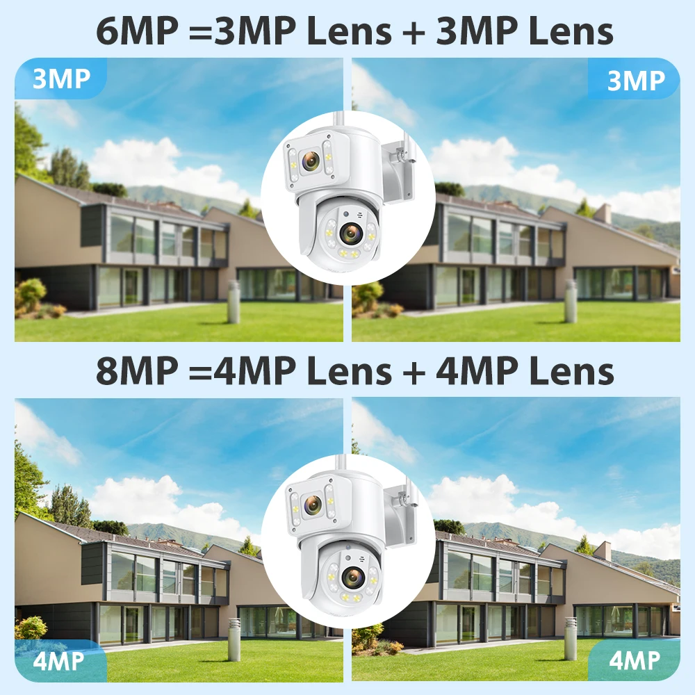 Caméra de surveillance extérieure PTZ WiFi 5G, objectif pour touristes, poignées humaines, suivi ECT, sécurité CCTV, étanche, vision nocturne, 8MP, 1 PC, 2PCs