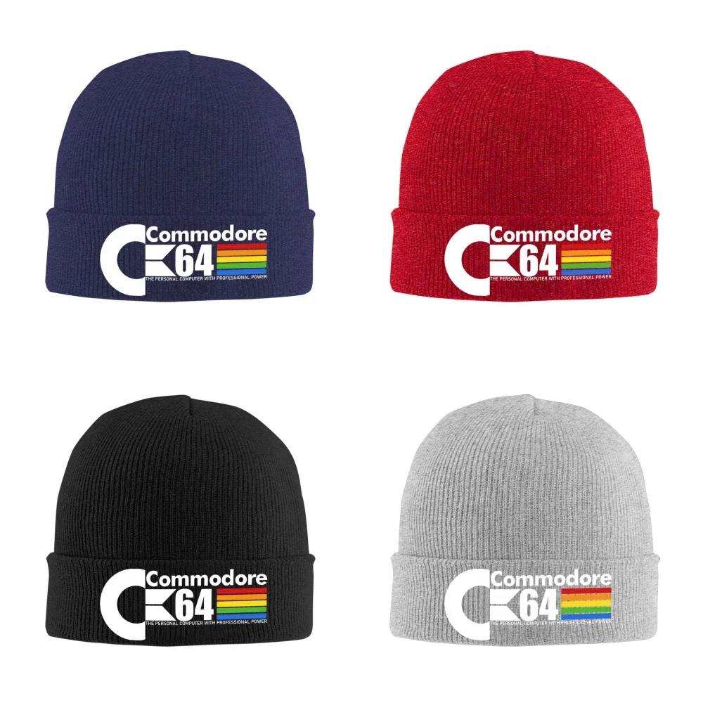 

Retro C-Commodore 64 Unisex Knitted Hat Outdoor Warm Men Solid Color Crimping Skullies Beanie Cap Hip Hop Winter Ski Caps