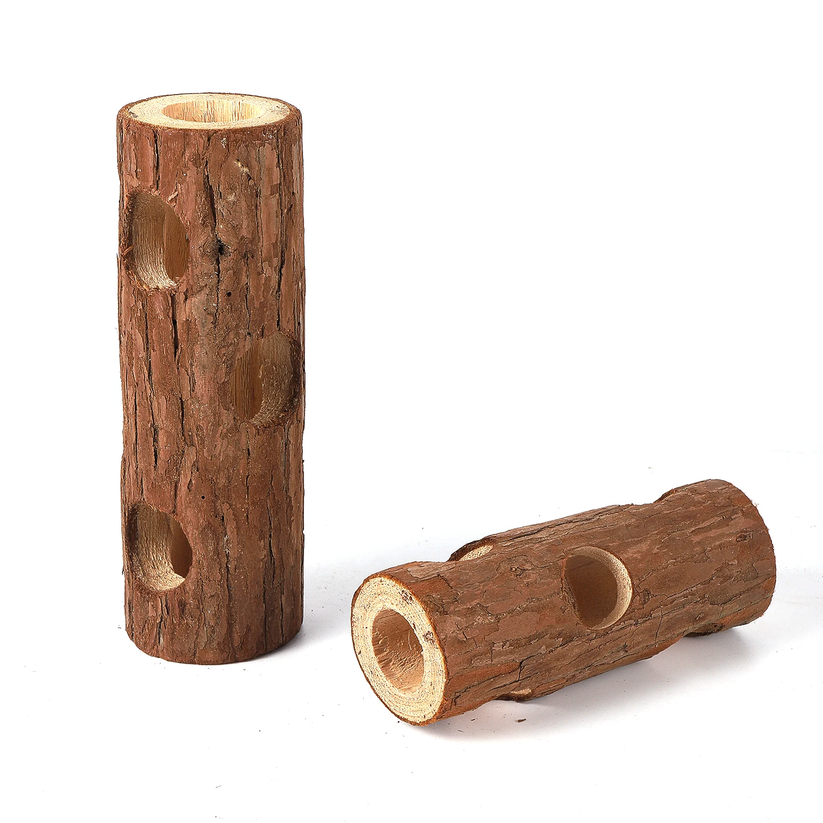 1 Pc Hamster Natural Wooden Tunnel Tube Toy Environmentally Friendly Forest Hollow Tree Trunk Molar Teeth Toy Small Pet Supplies