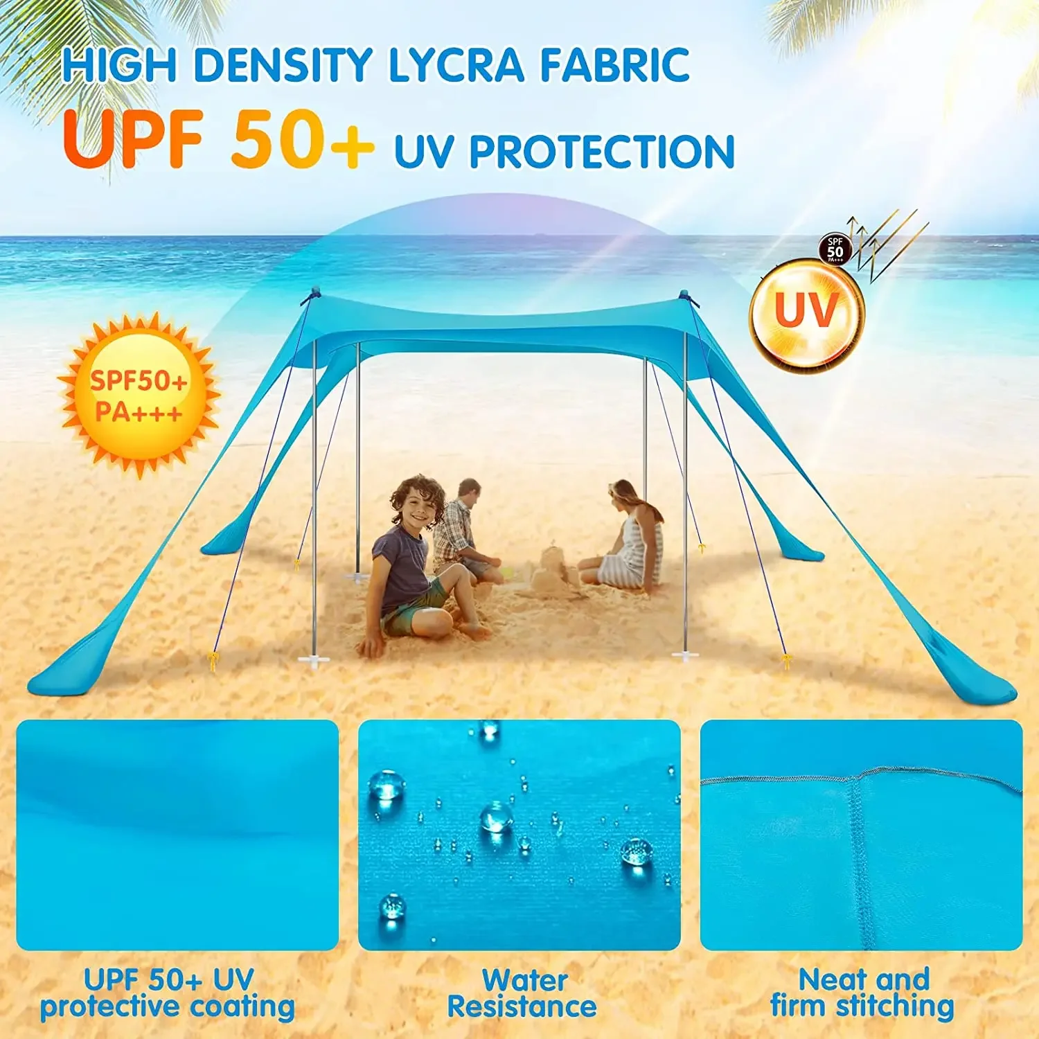 Portable Windproof Sun Shade, Beach Tent, Fishing, Backyard, Camping, Hot Sale