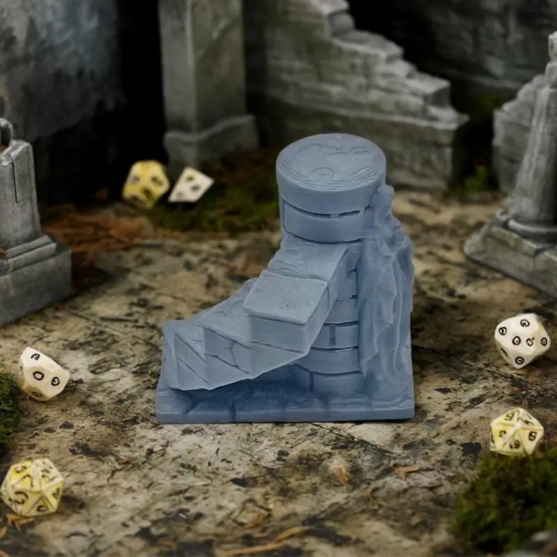 3D Printed Tomb Staircase Ornament Miniature Ruined Landscape Desktop Decoration D&D Wargaming Game Tomb Terrain Staircase Model