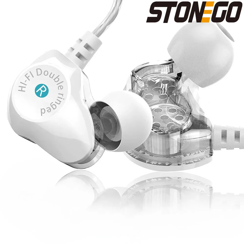 Stereo In-Ear Earphones, Dual Driver High Definition Monitoring Headphones, Runner's Earphones with Deep Bass