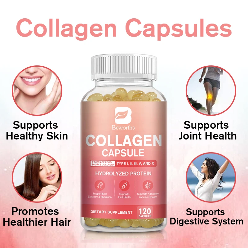 BEWORTHS Collagen Capsules Support Skin ,Joint & Hair Health Skin Care Booster Anti Aging Whitening Nutritional Supplements