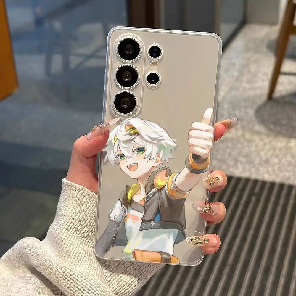 Bennett Genshin Impact Phone Case For Samsung S25,S24,S21,S22,S23,S30,Ultra,S20,Plus,Fe,Note,10,9,5G Transparent