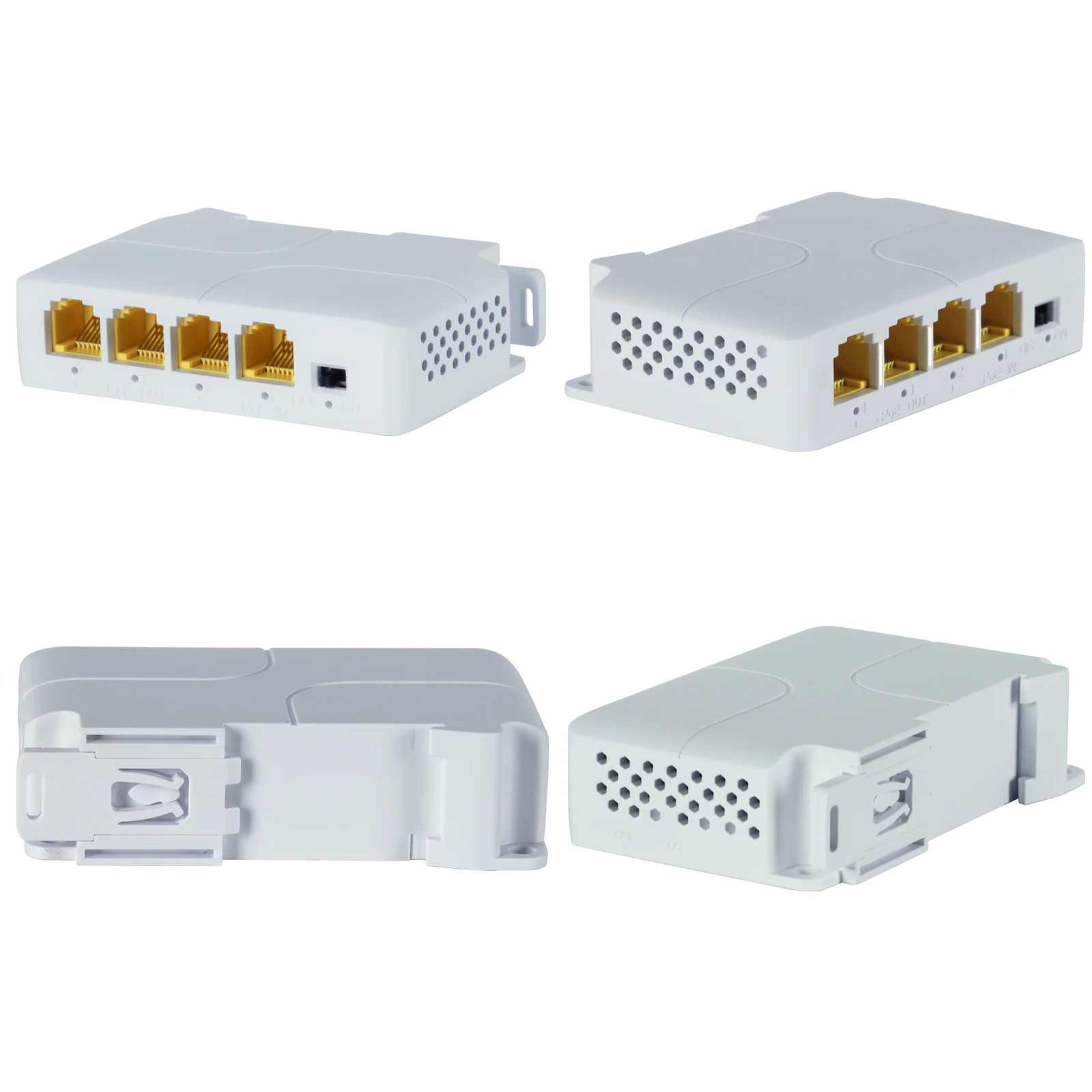 4 Port POE Extender 10/100/1000Mbps 1 to 3 Network Switch Repeater with IEEE802.3af Plug&Play for PoE Switch NVR IP Camera AP