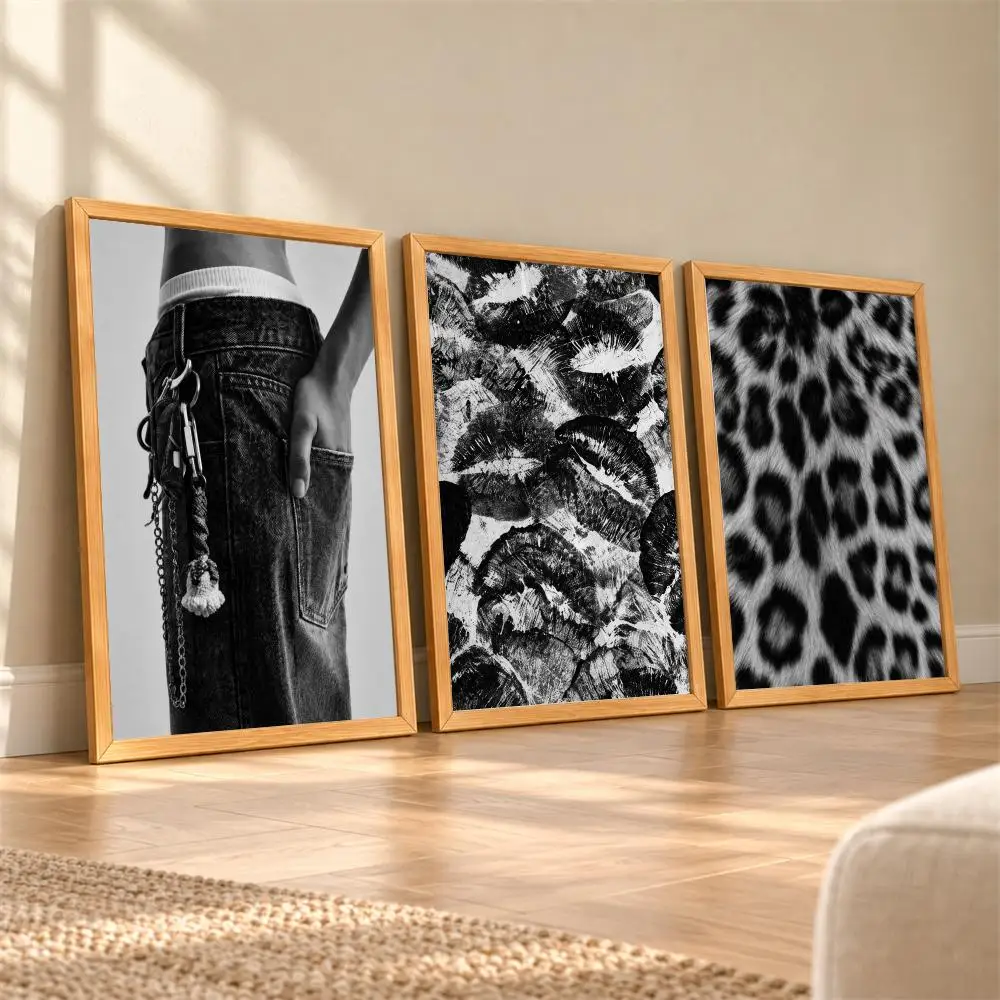 Y2K Fashion Panel Painting Calligraphy 3 Pieces Canvas Poster Set Wall Art for Bedroom Living Room Home Decor Gift