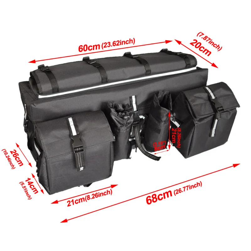 ATV UTV Cargo Bag Rear Rack Gear Bag 600D Waterproof Fabric For Polaris Sportsman Explorer Can-Am Yamaha Honda Suzuki Kawasaki