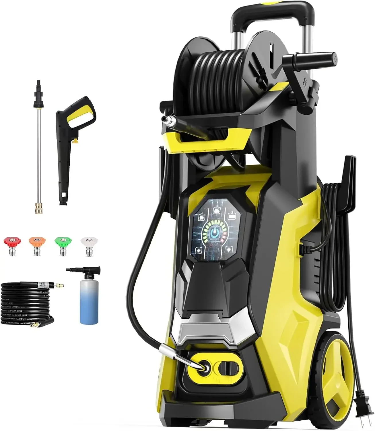 5000 PSI 3.3 GPM Power Washer Touch Screen Adjustable Pressure,4 Nozzles and 500ml Foam Cannon