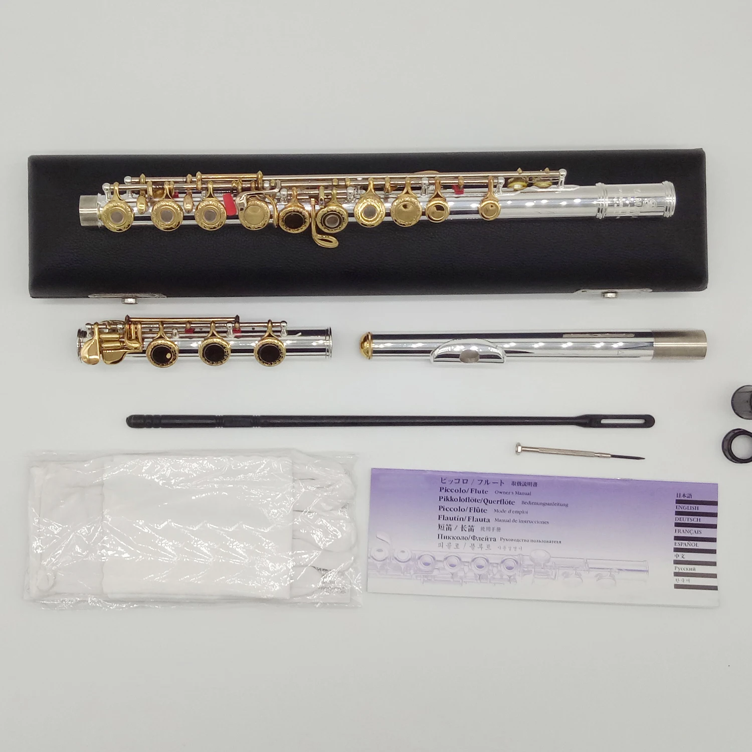 Music Fancier Club Professional Flute 281 Engraving Hand Carved Keys Gold Plating Flutes B Leg Open Holes 17 Gold Keys