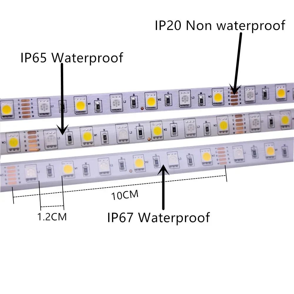 Tiras de luz LED flexibles, 5M, 300LED, cc 12V, 24V, CCT, RGBCCT, RGBW, RGBWW, Blanco cálido, NW, Fita, SMD 5050, RGB