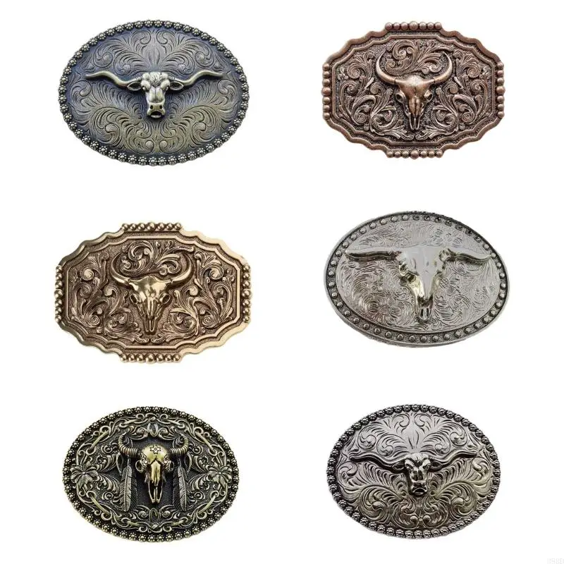 

39BD Cattle Heads Heads Western Buckle Buckle Ковбойский аксессуар для вечеринки