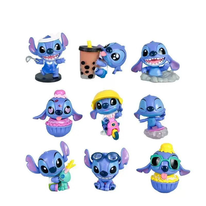 

Cute Stitch Cosplay Toys Anime Mini Stitch Action Figurines Doll Party Supply Home Decoration Children Birthday Gift 9Pcs/Lot
