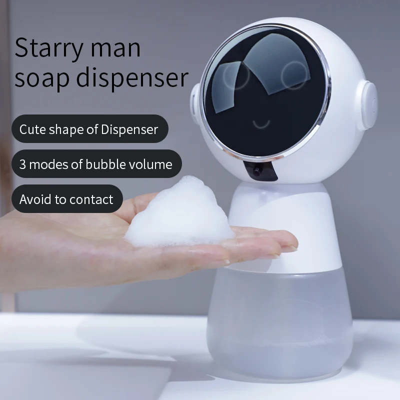 2023 New Automatic Foam Soap Dispensers Bathroom Smart Washing Hand Machine with USB Charging White High Quality ABS Material