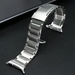 NO Gaps Titanium Metal Band for Samsung Galaxy Watch 7 Ultra 47mm Silver Link Bracelet for Watch 7 Ultra 47mm Curved End Strap