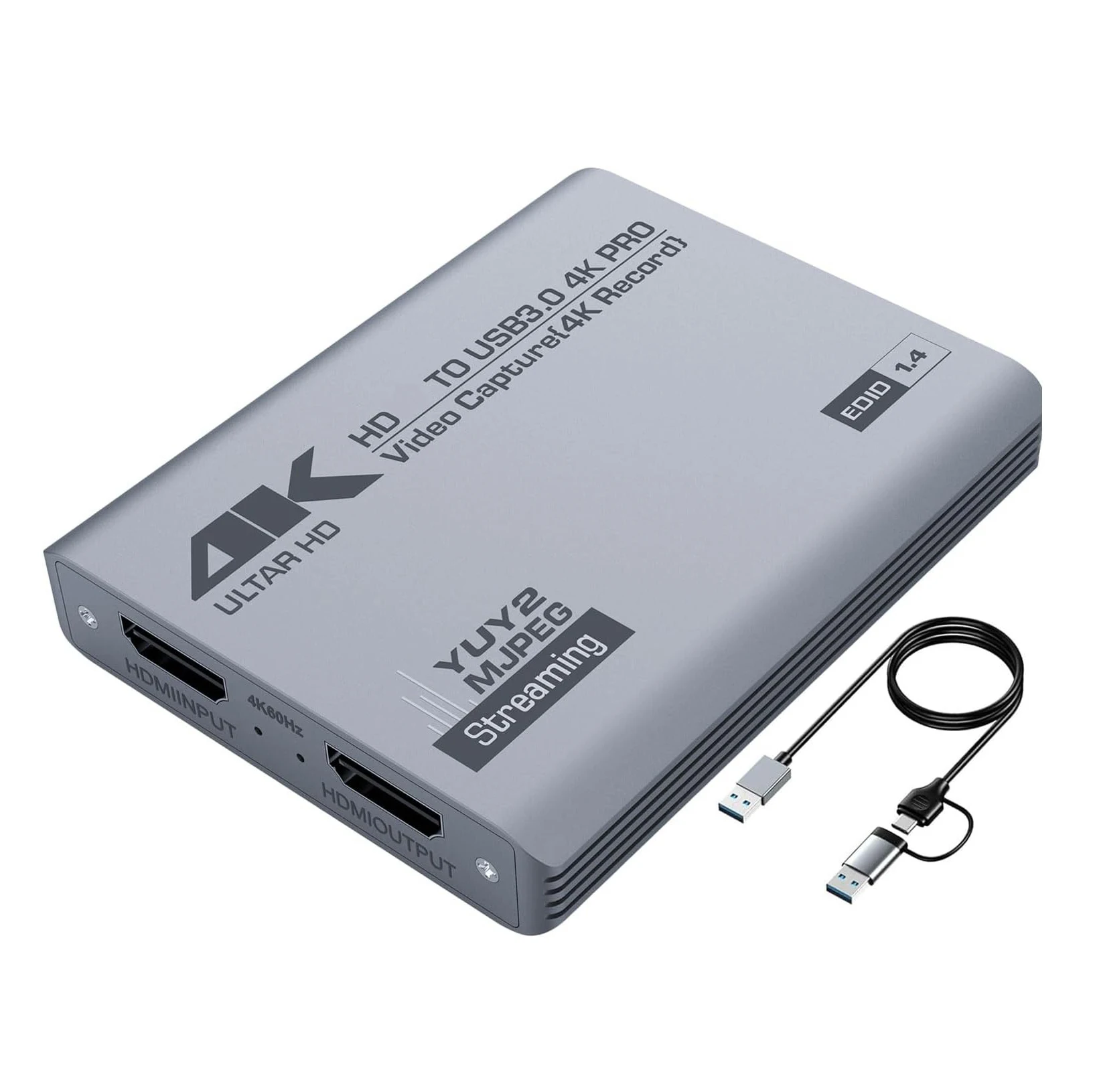 

USB 3.0 4K HDMI-compatible Video Capture Card with Loop-Out , 1080P 60FPS Audio Video Streaming Capture Device for PC PS5 Switch