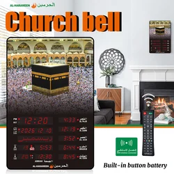 Automatic Prayer Clock LED Digital Wall Clock With Remote Controller Azan Mosque Islamic Mosque Calendar Muslim Home Decor