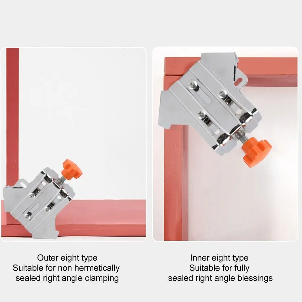 2pcs Durable Stainless Steel Right Angle Clamp Adjustable Open Style Corner Clamp Miter Joint Clamp Woodworking