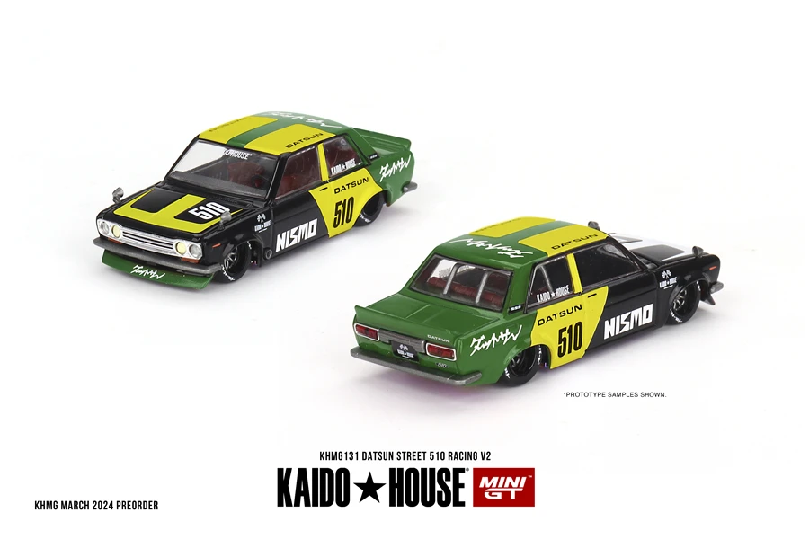 Kaido House + MINIGT 1/64 Datsun Street 510 Racing V2 KHMG131 Car Alloy Vehicle Diecast Metal Model Kids Xmas Gift Toys for Boys