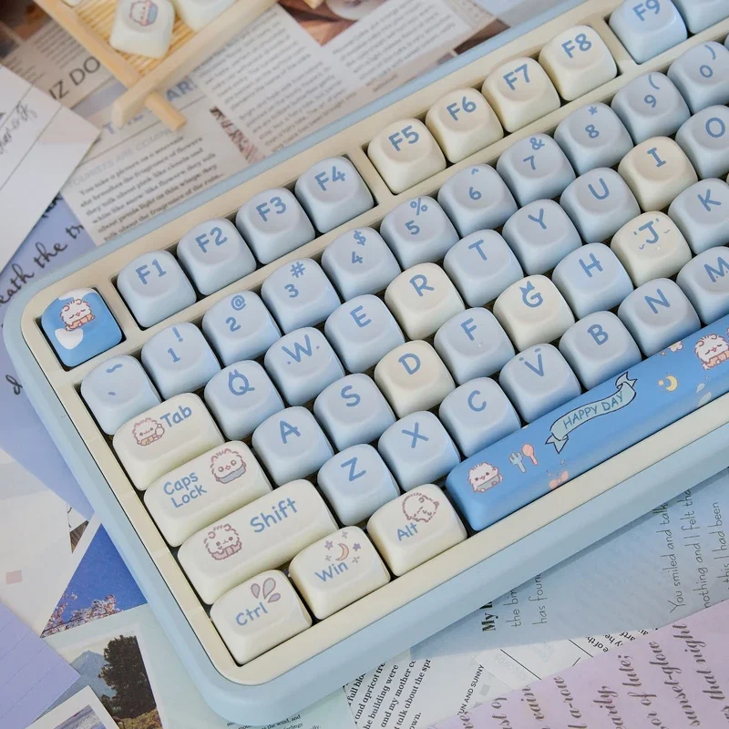 98Keys Lovely Mechanical Keycaps MOA PBT Keycaps  Desktop Computer Keycaps For61/63/64/68/75/82/84/87layouts