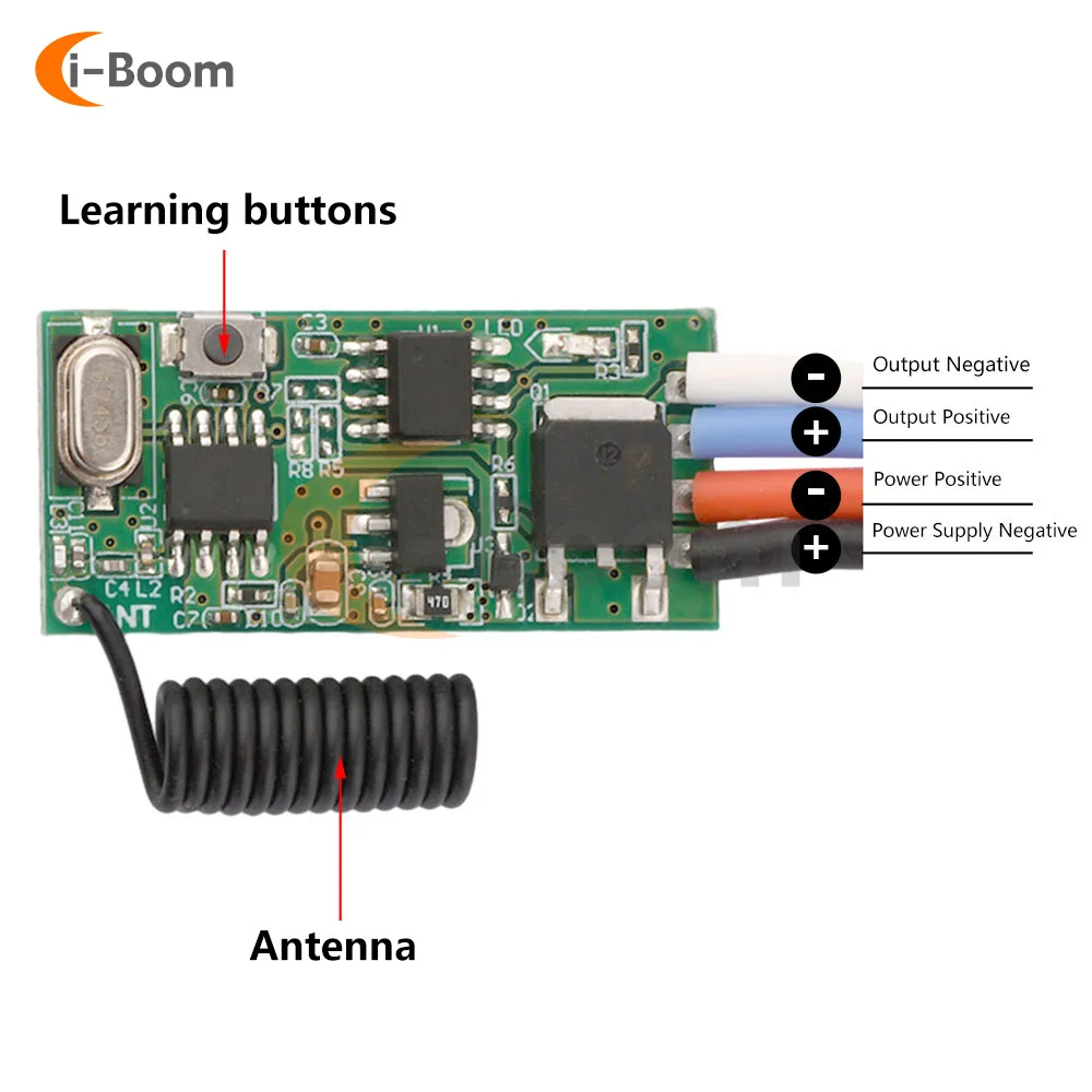 DC 3.6V - 24V 2 A Single Channel Control Board mini Wireless Remote Control Switch Control Module 433MHz RF Signal Transmitter