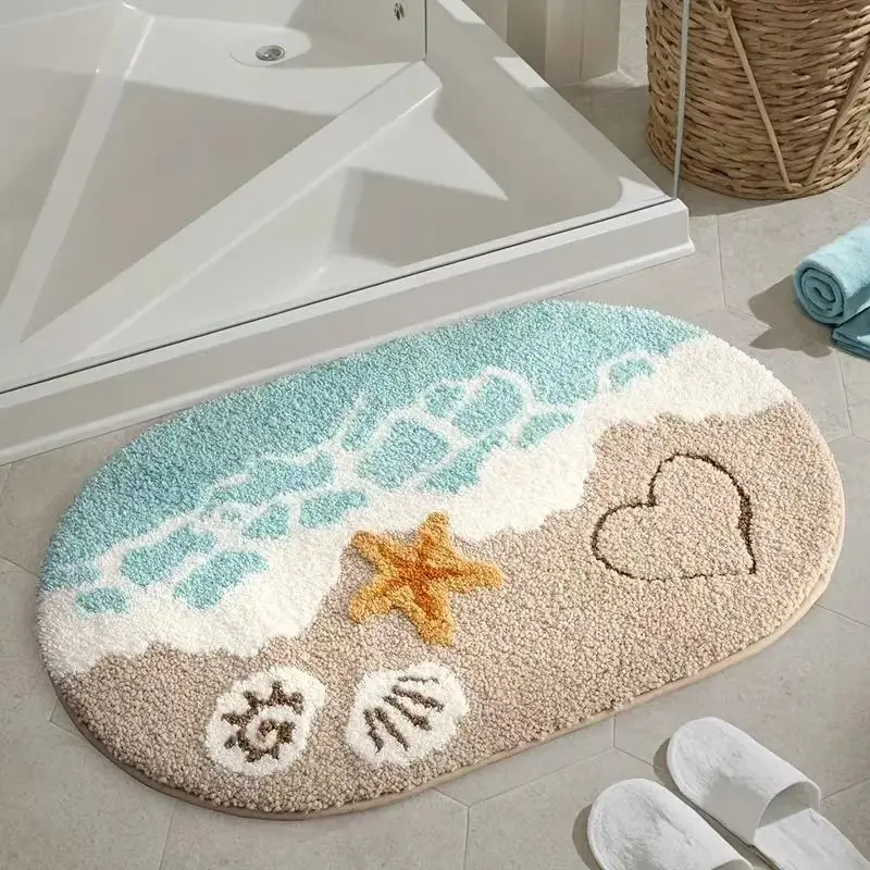 VIKAMA Fresh and Clean Synthetic Cashmere Carpet Bathroom and Toilet Anti-Slip Floor Mat Entry Door and Hall Mat Home Decoration