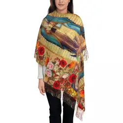 CustomizedOur Lady Of Guadalupe Virgin Mary Scarf Wrap Women Long Winter Warm Tassel Shawl Unisex Catholic Mexico Poster Scarves