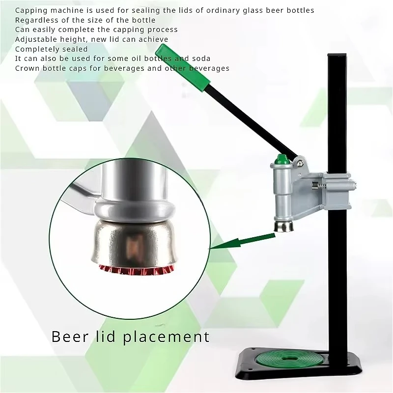 26mm Beer Bottle Capper Machine, Capping Sealing Tool with Non Slip Rubber Pad, Easy Operation Homebrew