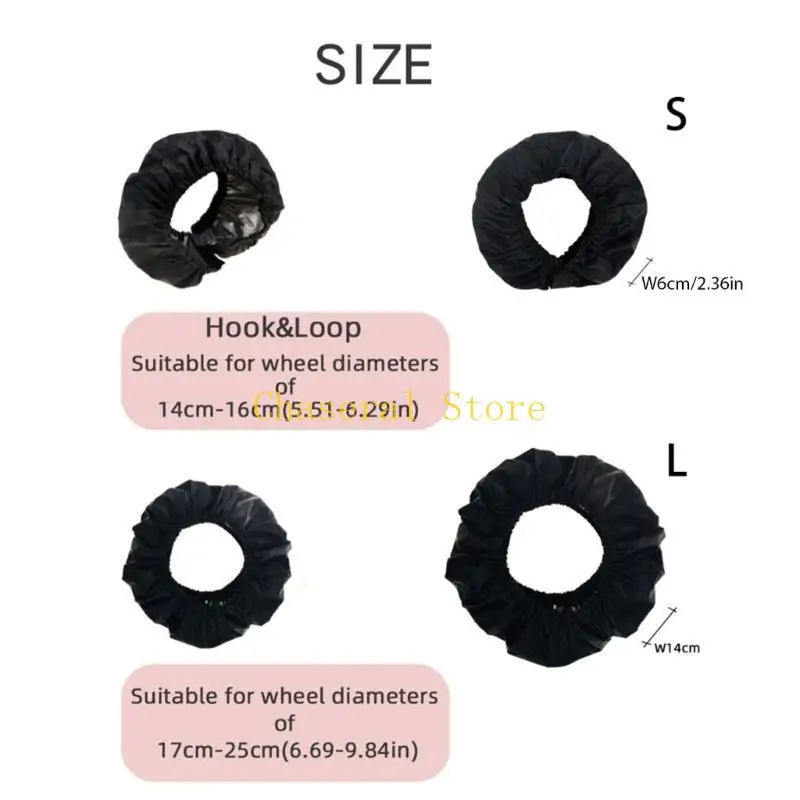 E7CE 2Pcs/pack Pushchair Wheel Guard Case Indoor and Outdoor Strollers Wheel Protective Sleeve Cover Wear Resistant Black