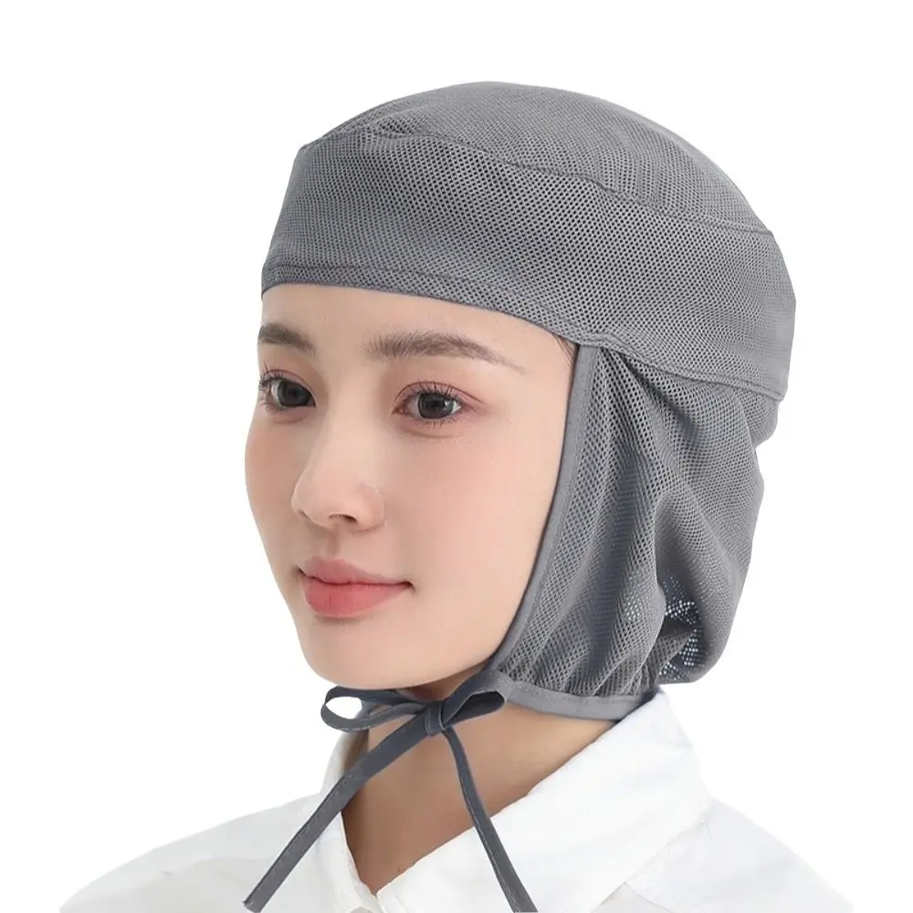 Comfortable Breathable Mesh Mesh Work Cap Elastic Back Wide Brim Chef Work Hat Adjustable Fit Food Service Cap Bakery Work