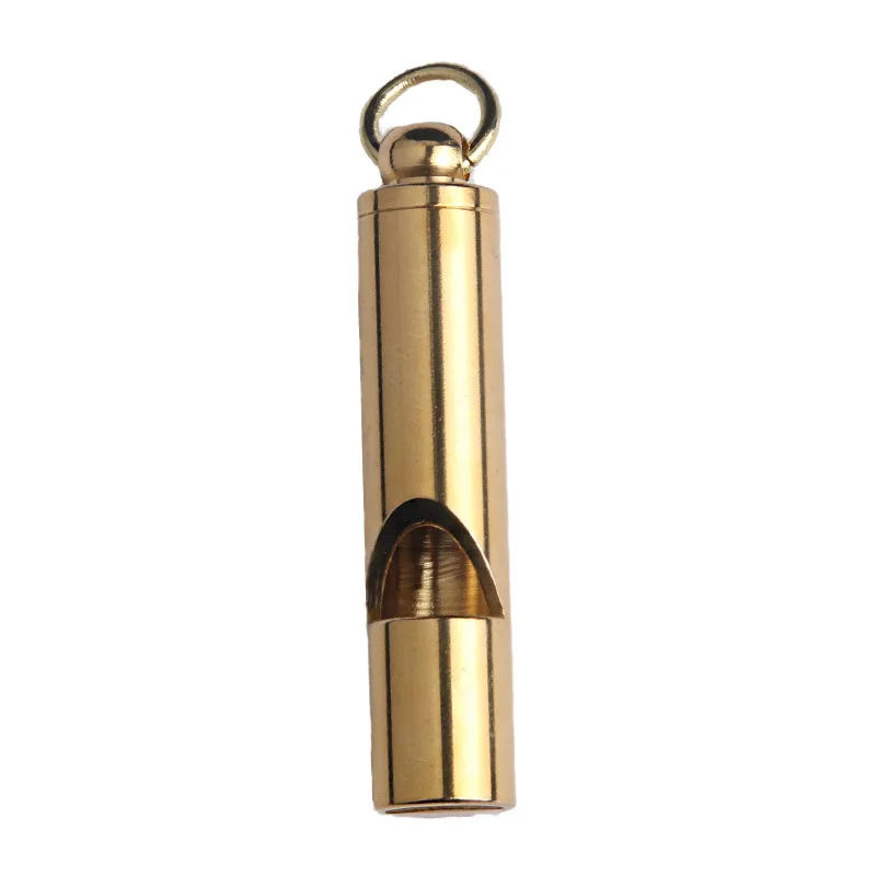 Brass Outdoor Survival Whistle Keychain Pendant Referee Portable Whistle Practical Craft Small Ornaments Home Desk Decoration