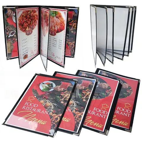 플라스틱 메뉴 거치대 투명 폴더 커버, A4 1, 2, 3, 4, 5, 6, 7, 8, 10 슬롯, 싱글 더블, 3 패널