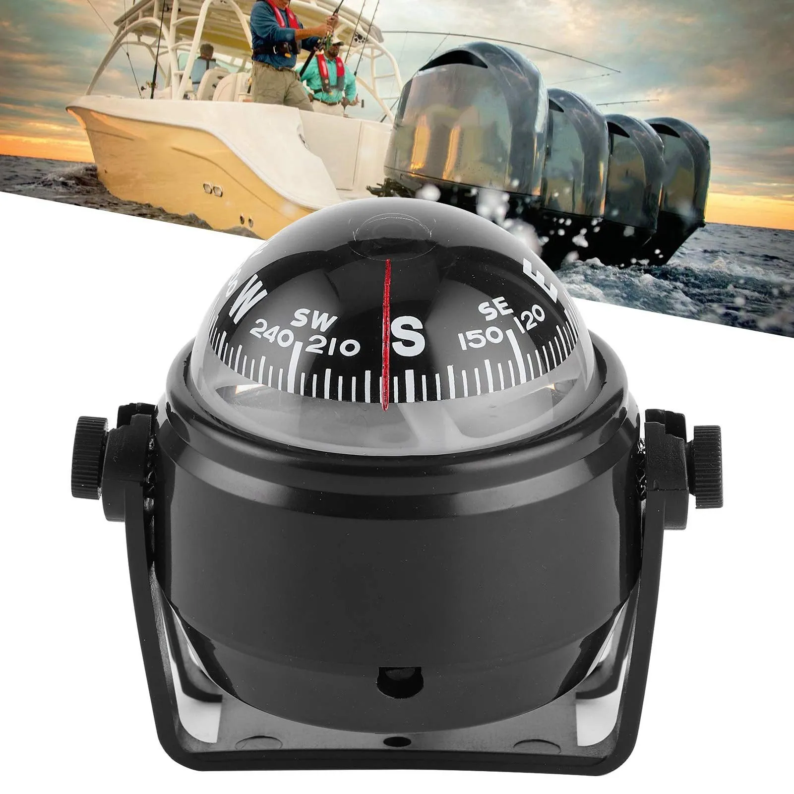 LED DC12V Navigation Electronic Digital Compass Yacht Boat Navigation Compass Direction Compass (with Built-in Light) A