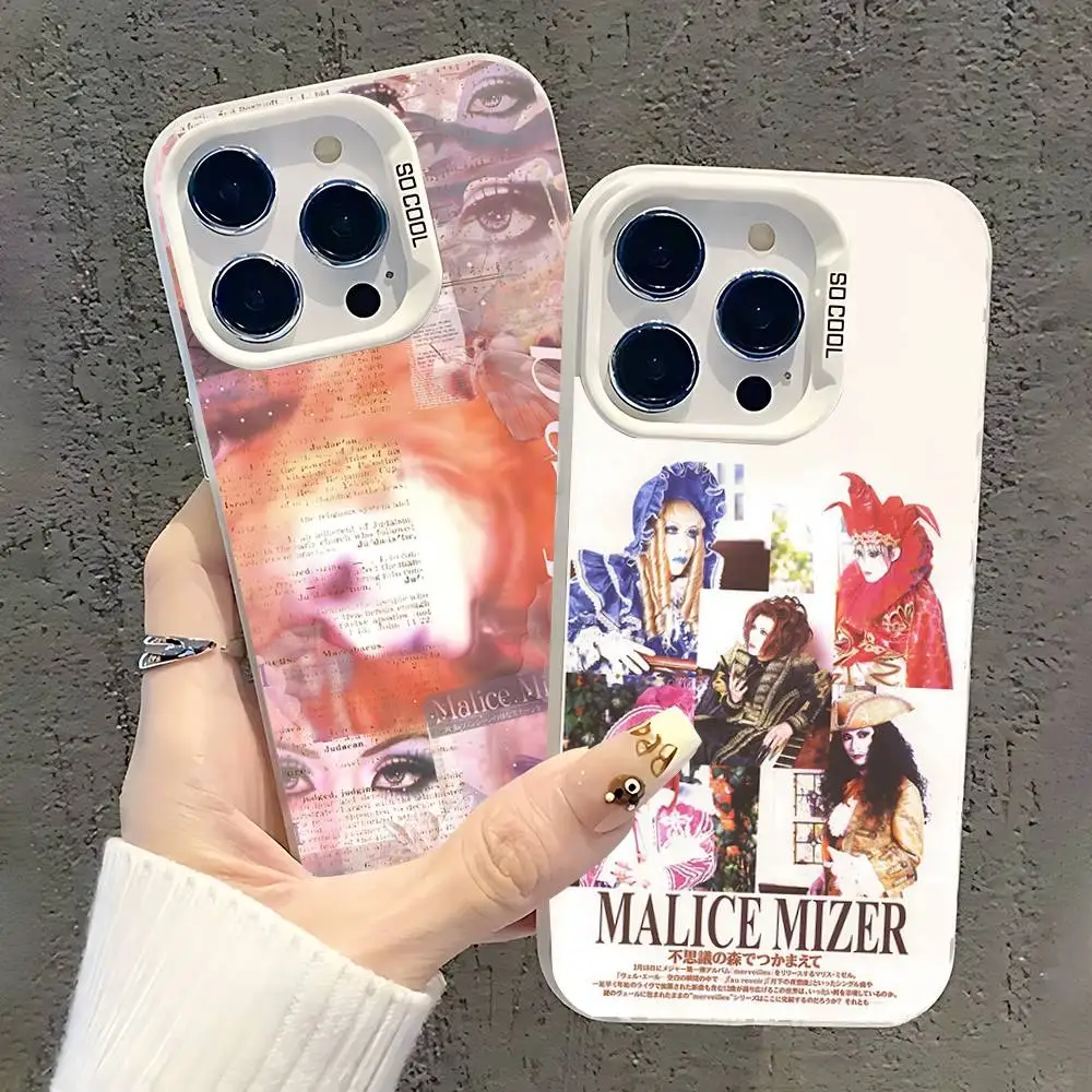 

M-Malice M-Mizer Band Phone Case For iPhone 17,16,15,14,13,12,11,Pro,XS,Max,Plus,Mini,SE White Candy Matte Shockproof Cover