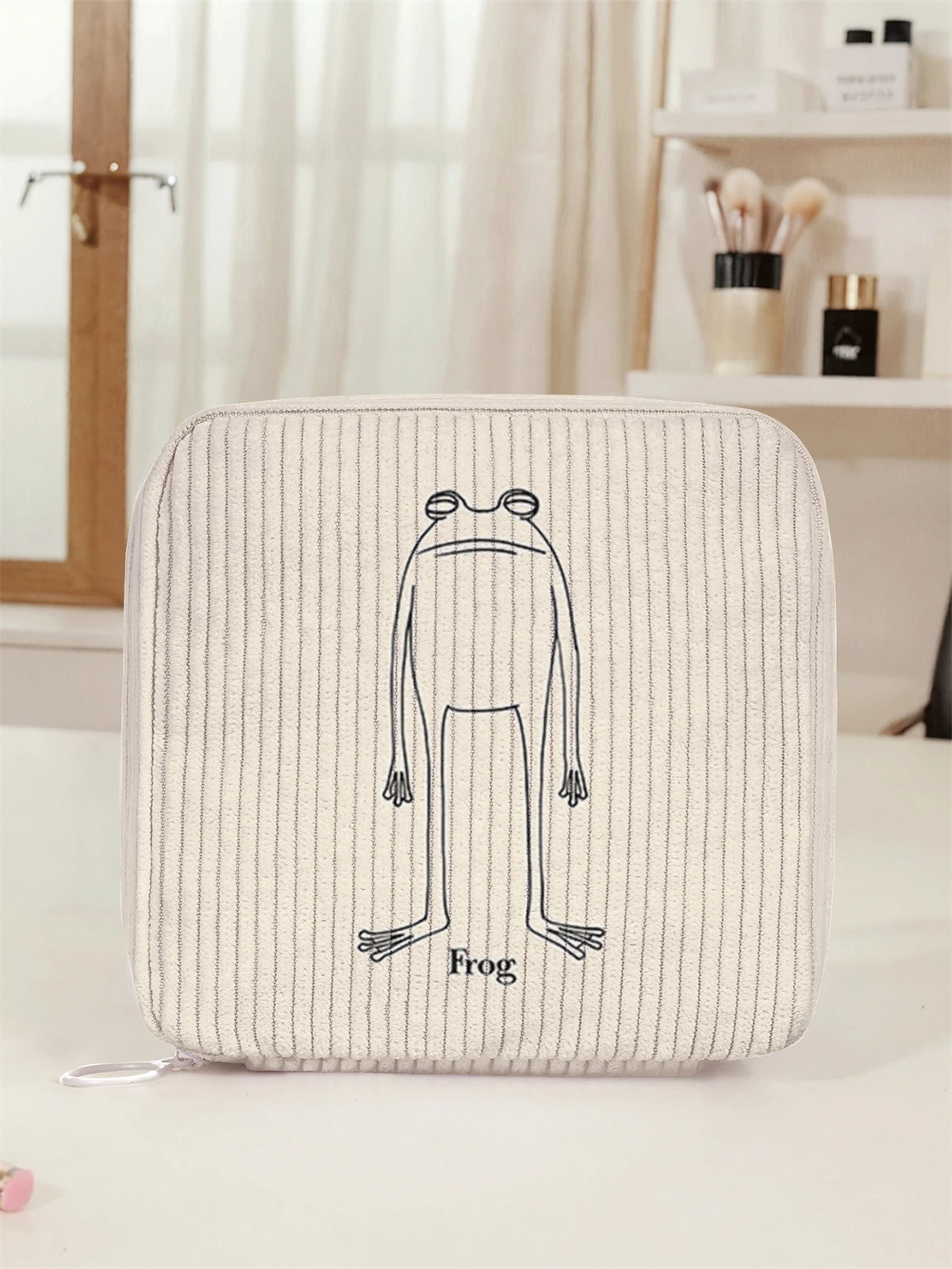 Aufbewahrungstasche für Damenbinden mit Cartoon-Froschmuster, leichte Taschentuchtasche für Damen, Tasche für Damenbinden
