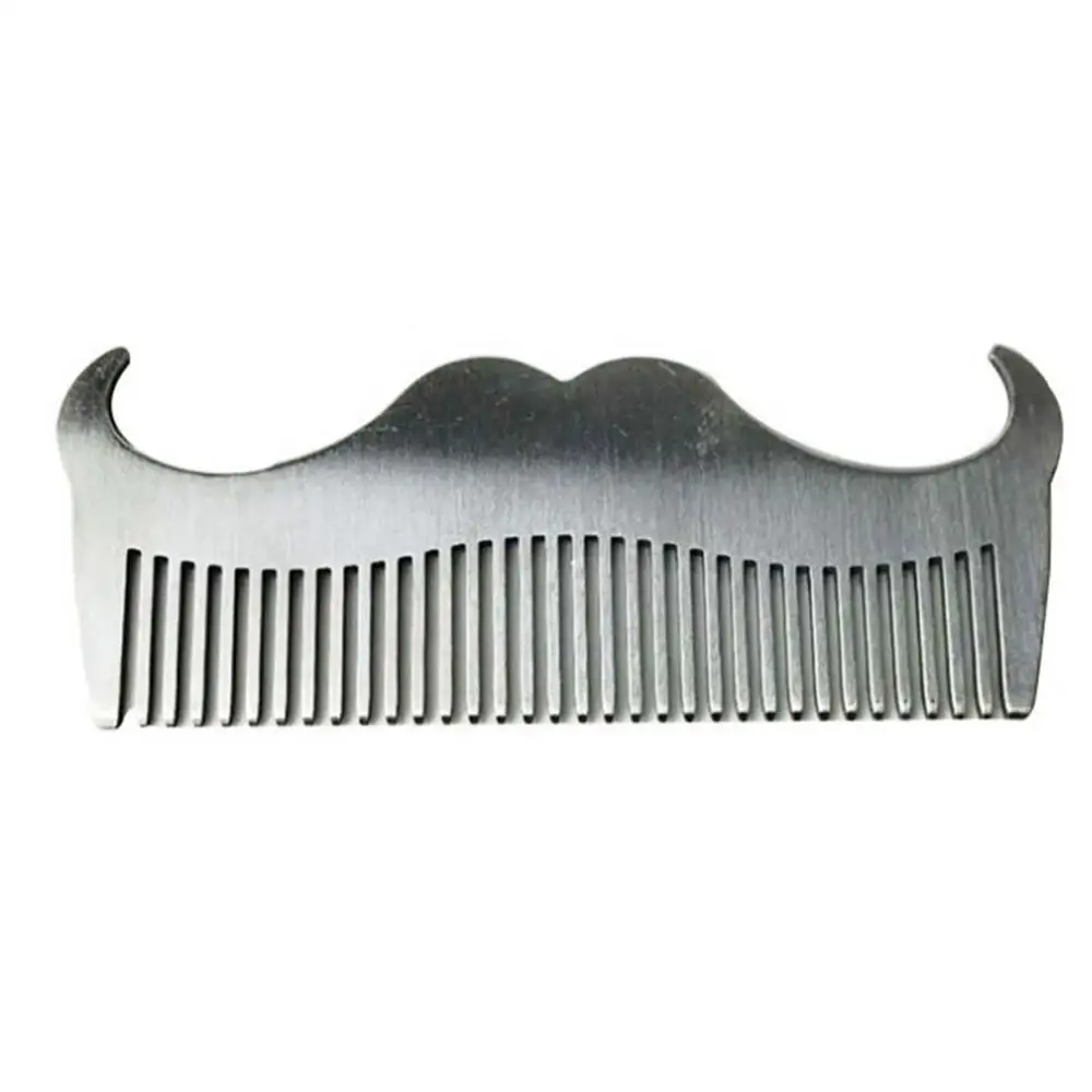 Metal Comb Goat Mustache Shape Stainless Steel Beard Grooming Shaping Comb Men Styling Tool