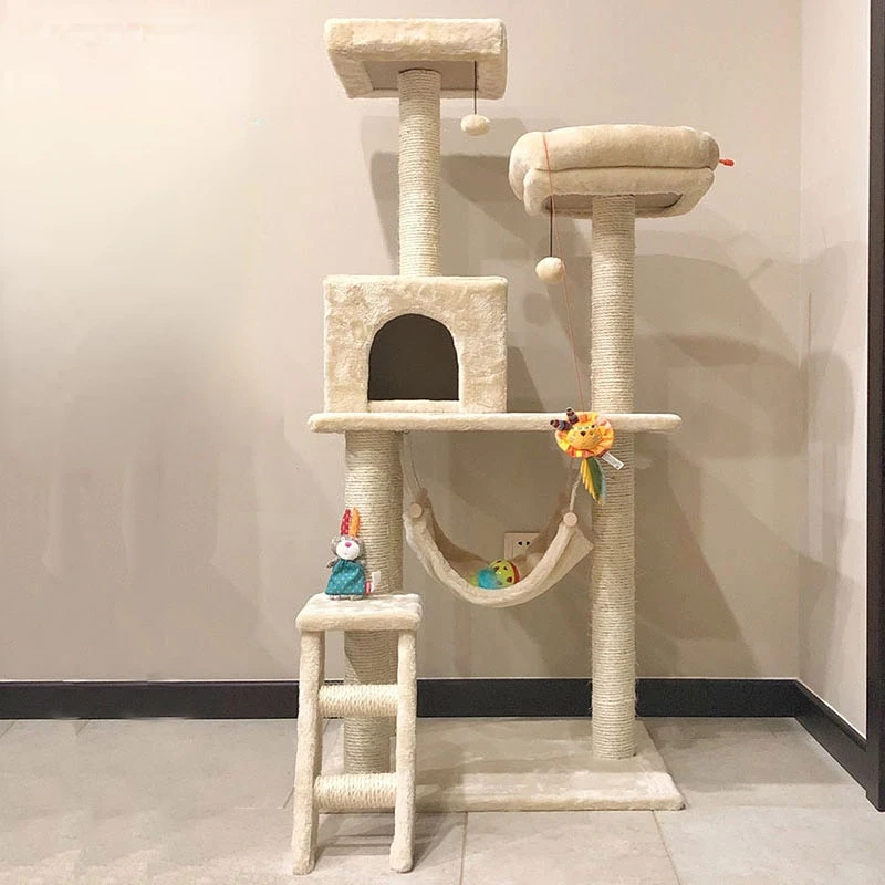 

Cat Climbing Frame Cat Nest Cat Tree Integrated Large Scratching Pole Pet Multi-Layer Cat Rack Cat Supplies Tree House Villa