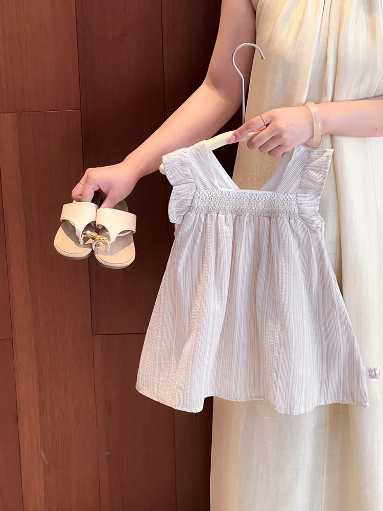 

Sweet Ruffle Sleeveless Princess Dress for Girls Fashionable Summer 2026 New Style Polyester Fiber Skin-friendly Breathable